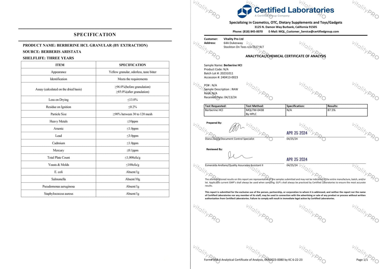 Berberine - Pharmaceutical Grade Vitamins